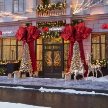  Украшение фасада к новому году 
