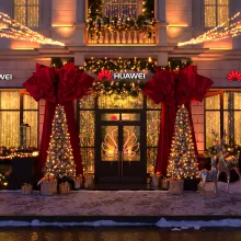  Украшение фасада к новому году 
